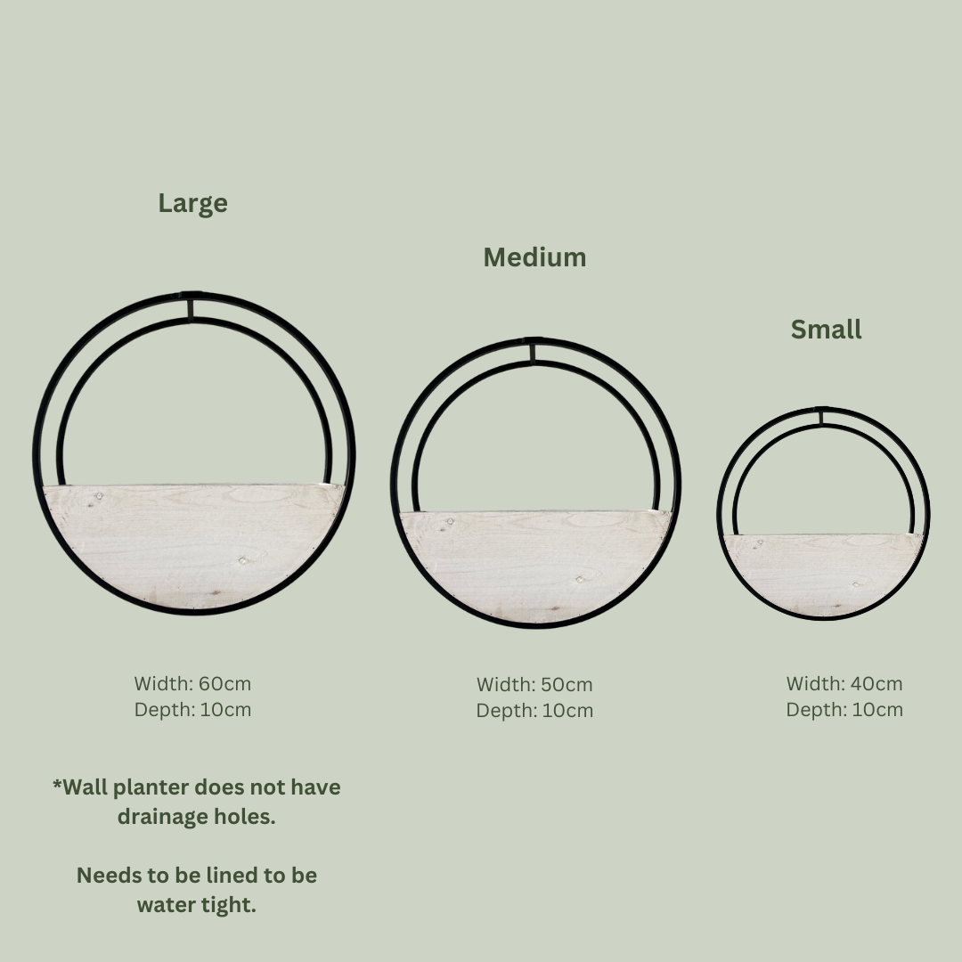 Half Moon Wall Planters | Light Wood