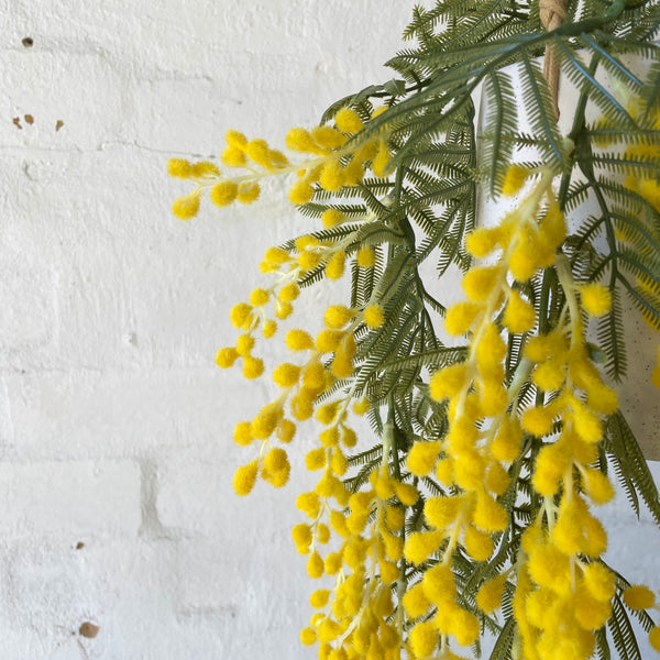 Artificial Hanging Wattle Yellow