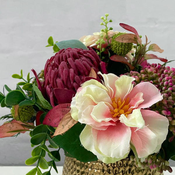 Artificial Floral Arrangement (Ex Rental) | Ceramic Vase - Pink and Purples #3