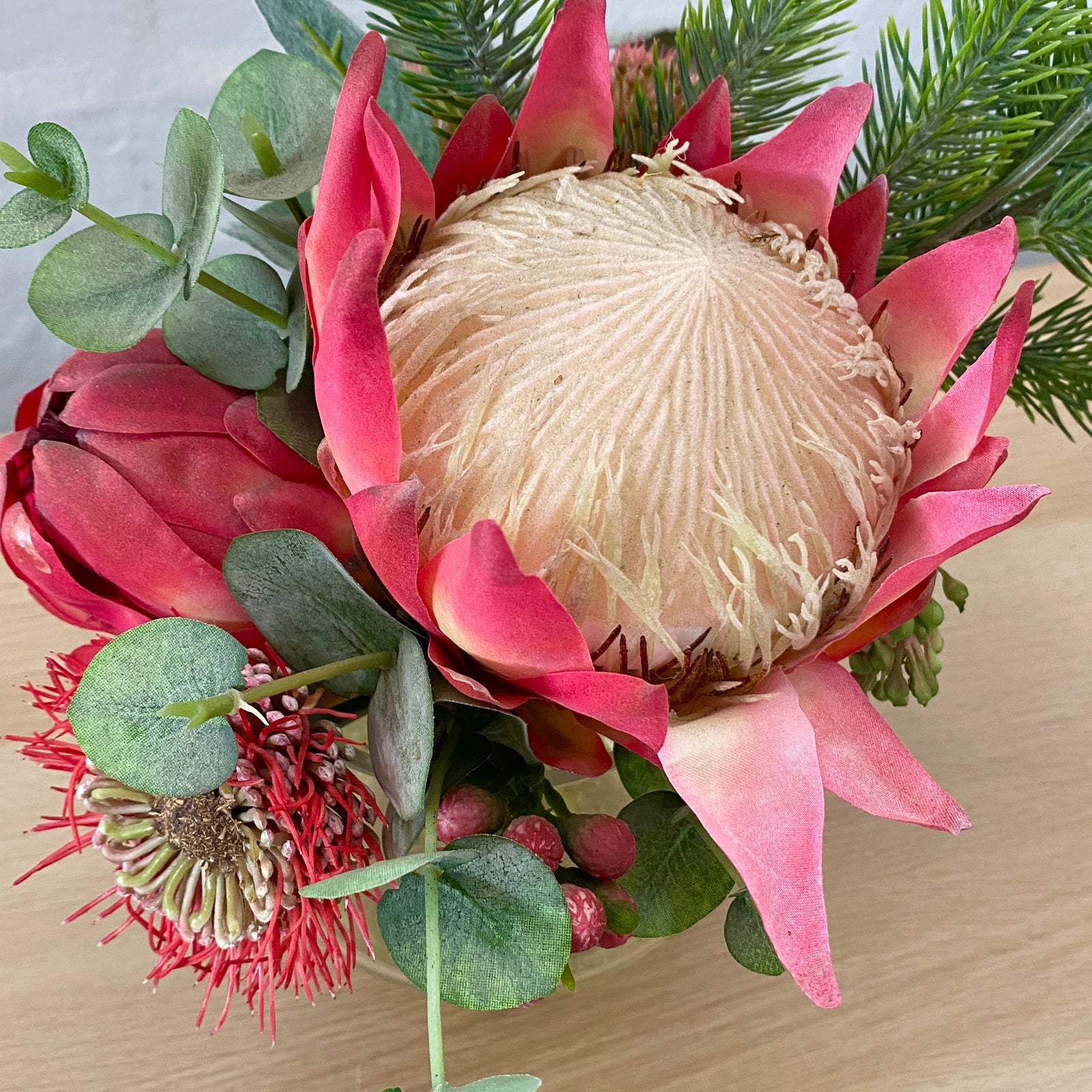 Artificial Floral Arrangement Pinks and Reds