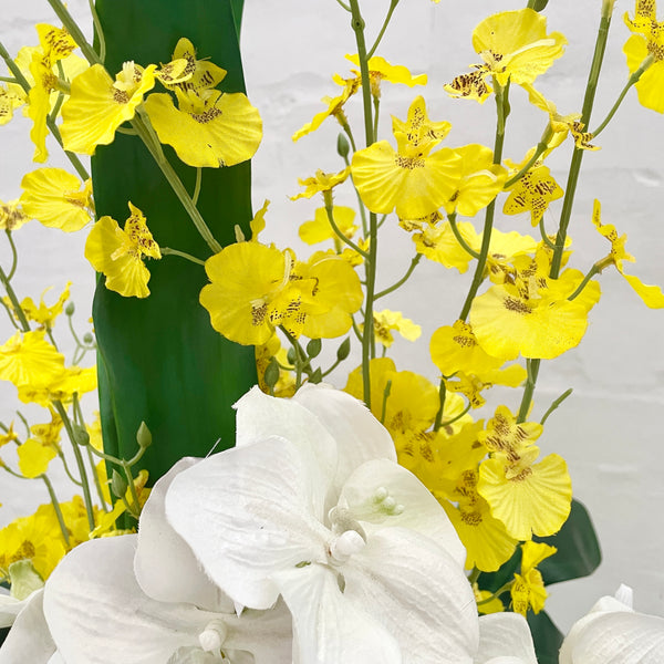 Artificial Floral Arrangement (Ex Rental) - White as and Yellows #3