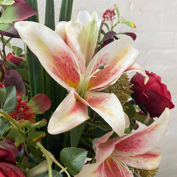 Artificial Floral Arrangement (Ex Rental) Pinks and Reds #3