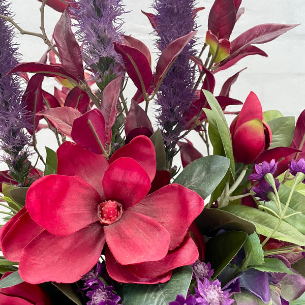 Artificial Floral Arrangement (Ex Rental) - Red and Purple