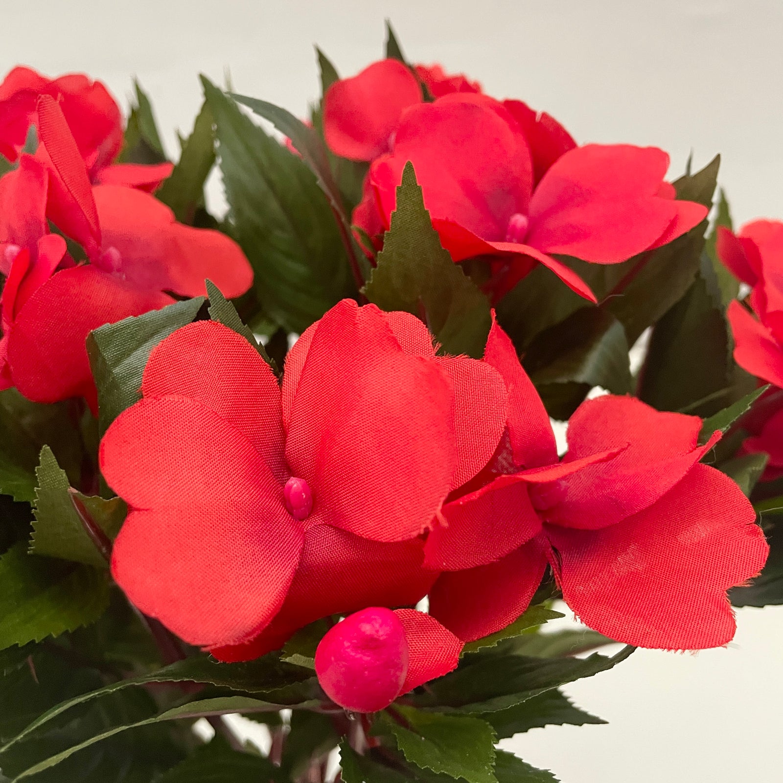 Artificial Red Impatiens Plants