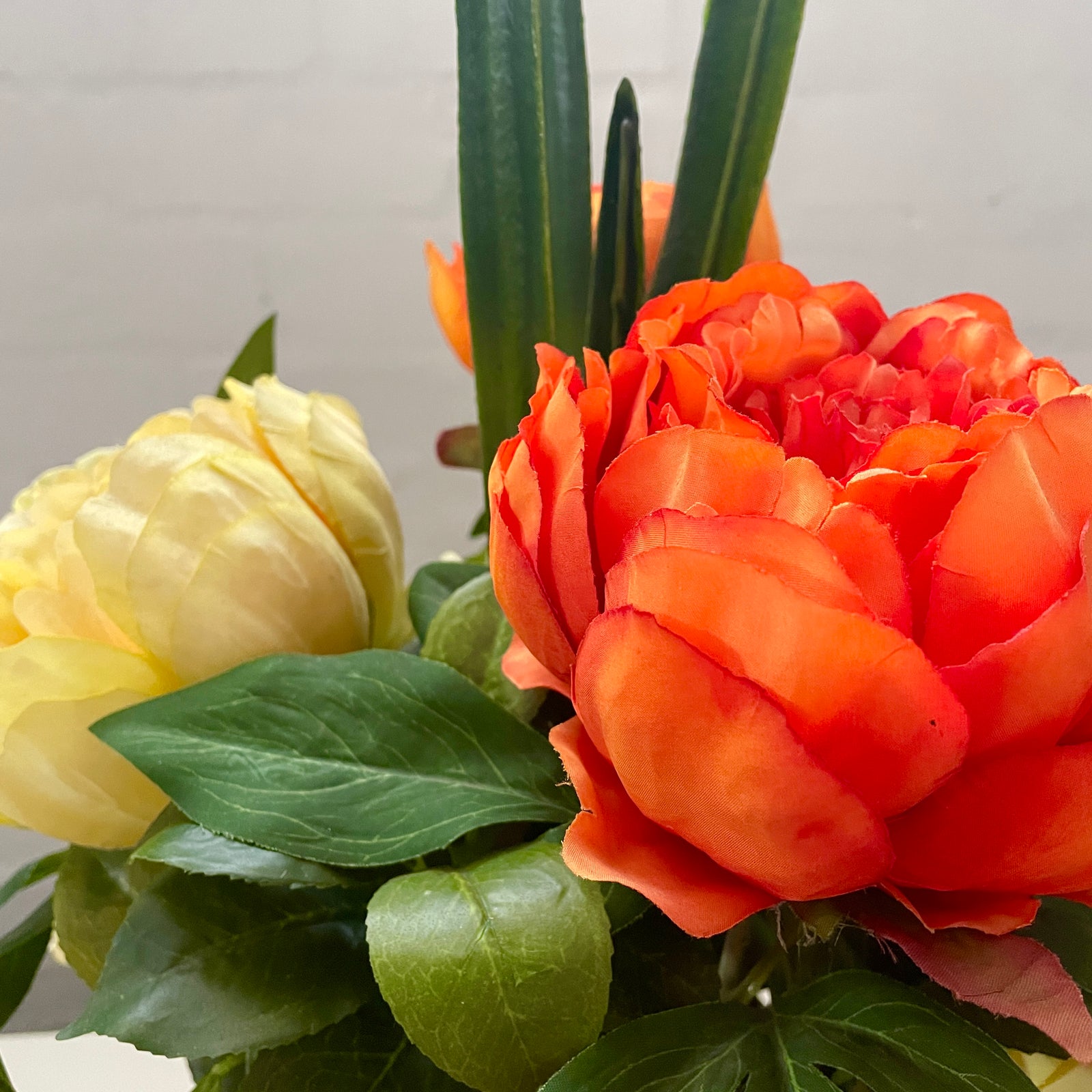 Artificial Floral Arrangement Orange and Whites #2