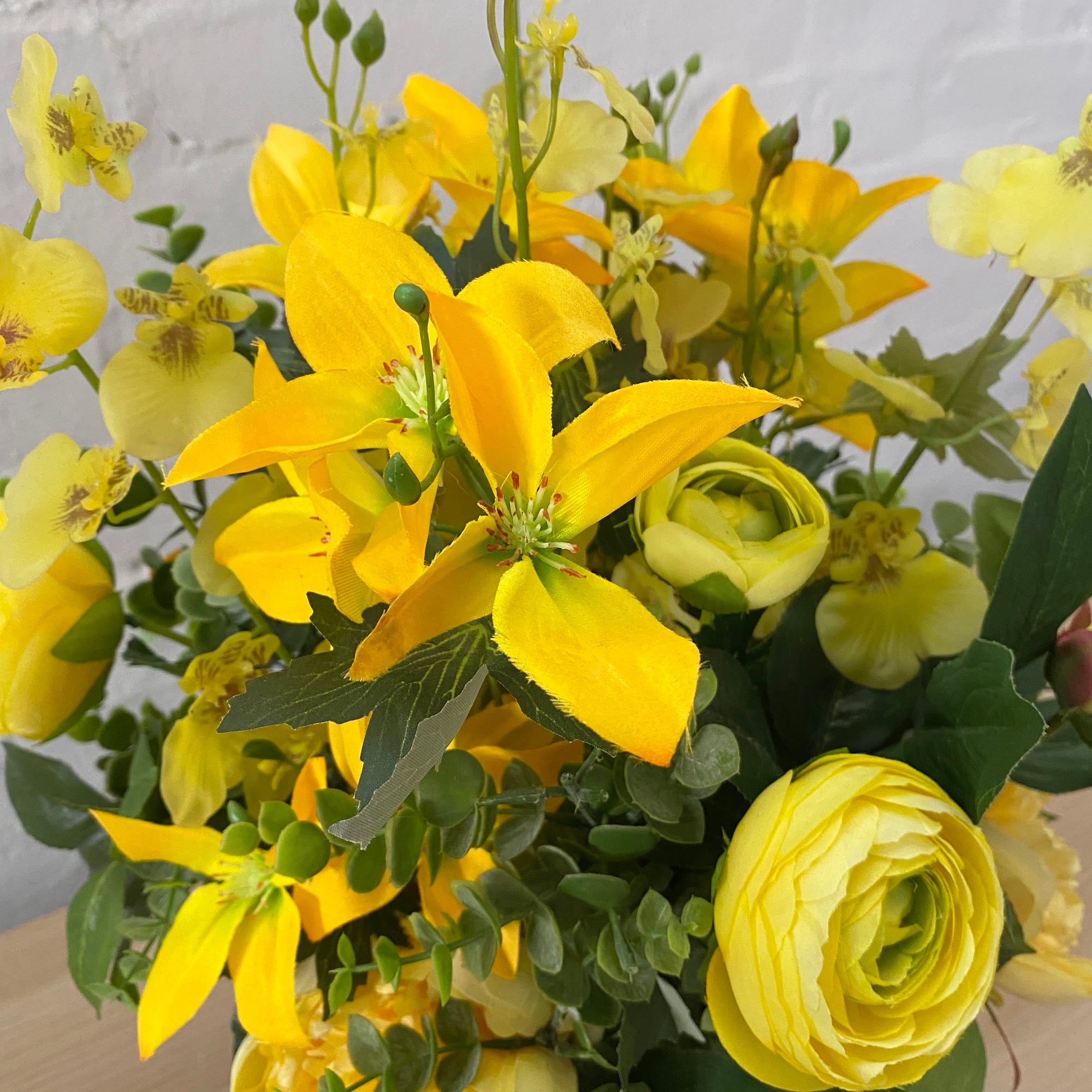 Artificial Floral Arrangement (Ex Rental) Yellows Ceramic