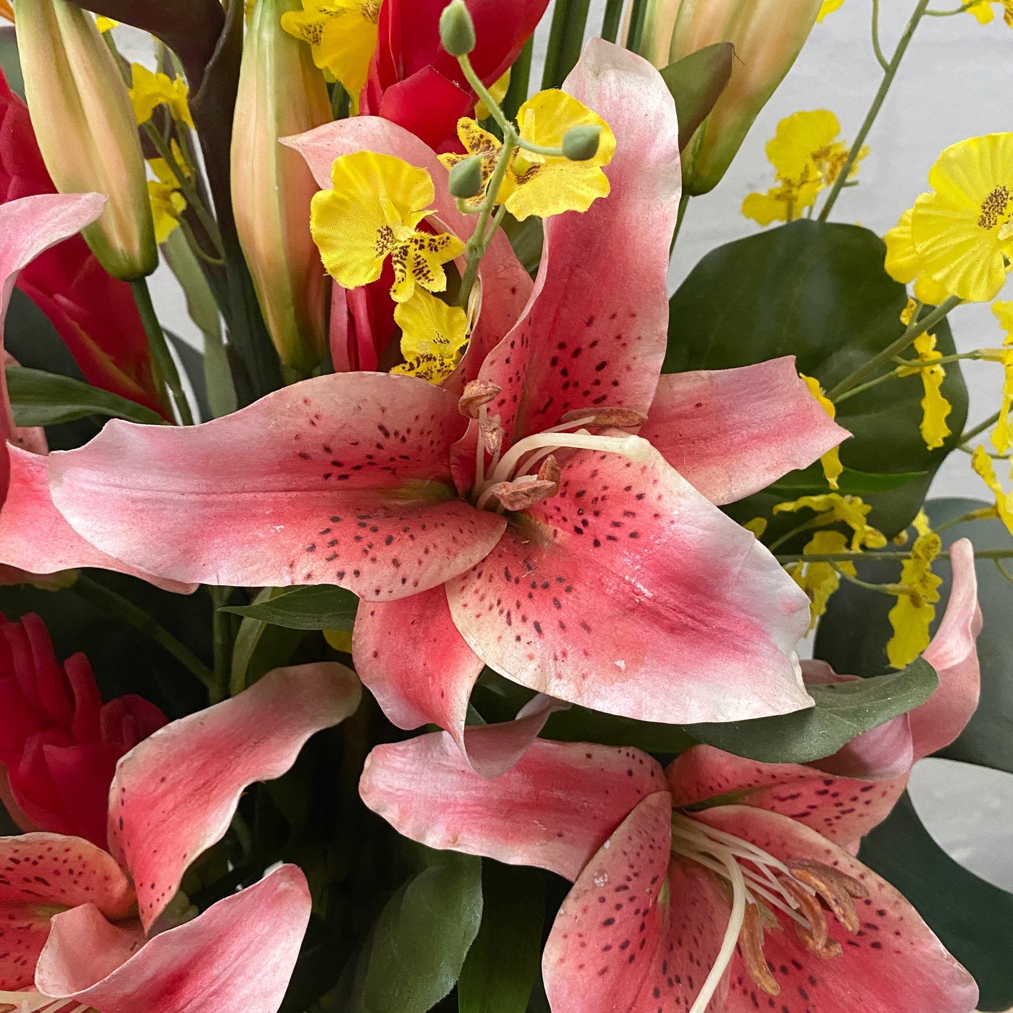 Artificial Floral Arrangement (Ex Rental) Pinks and Yellows