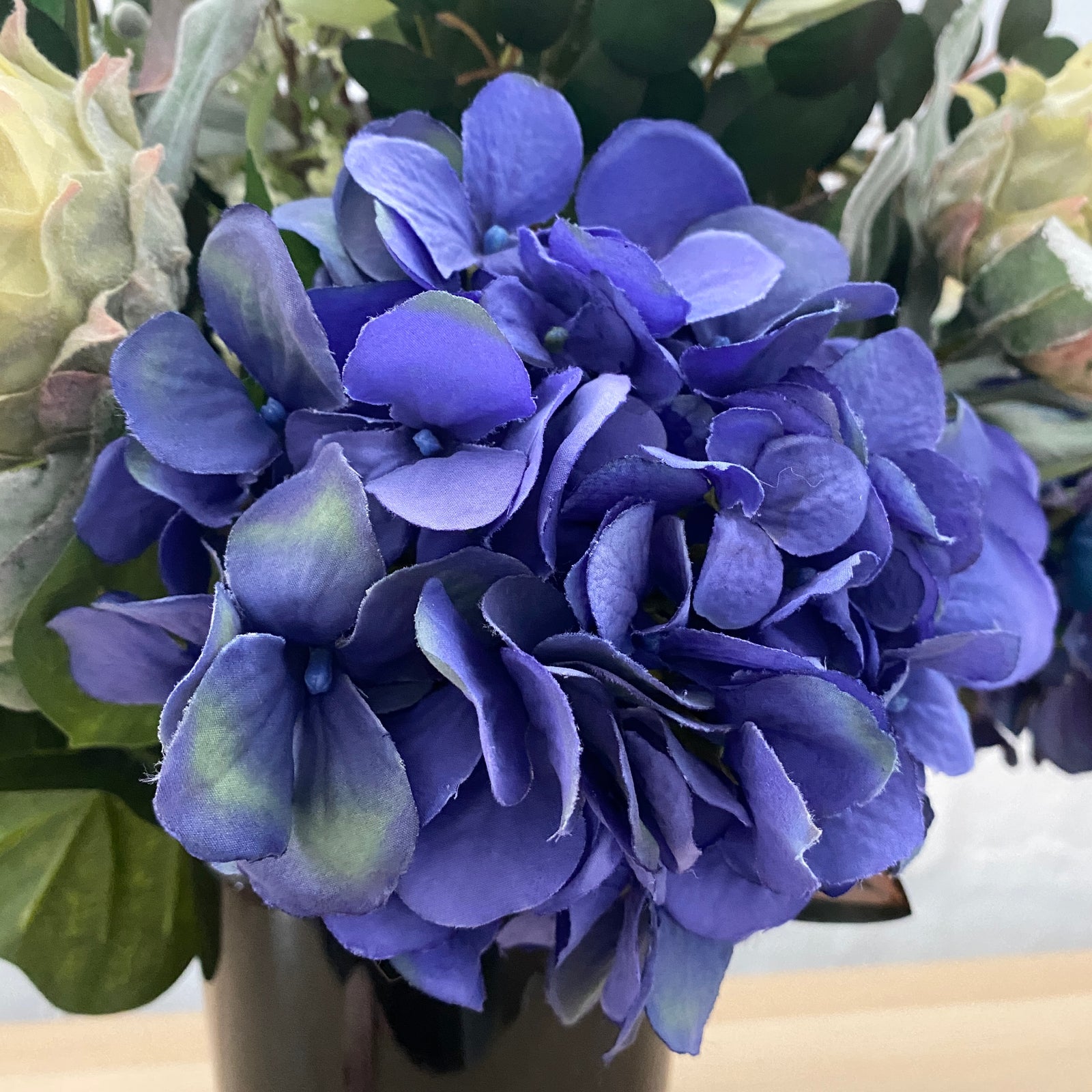 Artificial Floral Arrangement (Ex Rental) Blues and Greens Ceramic