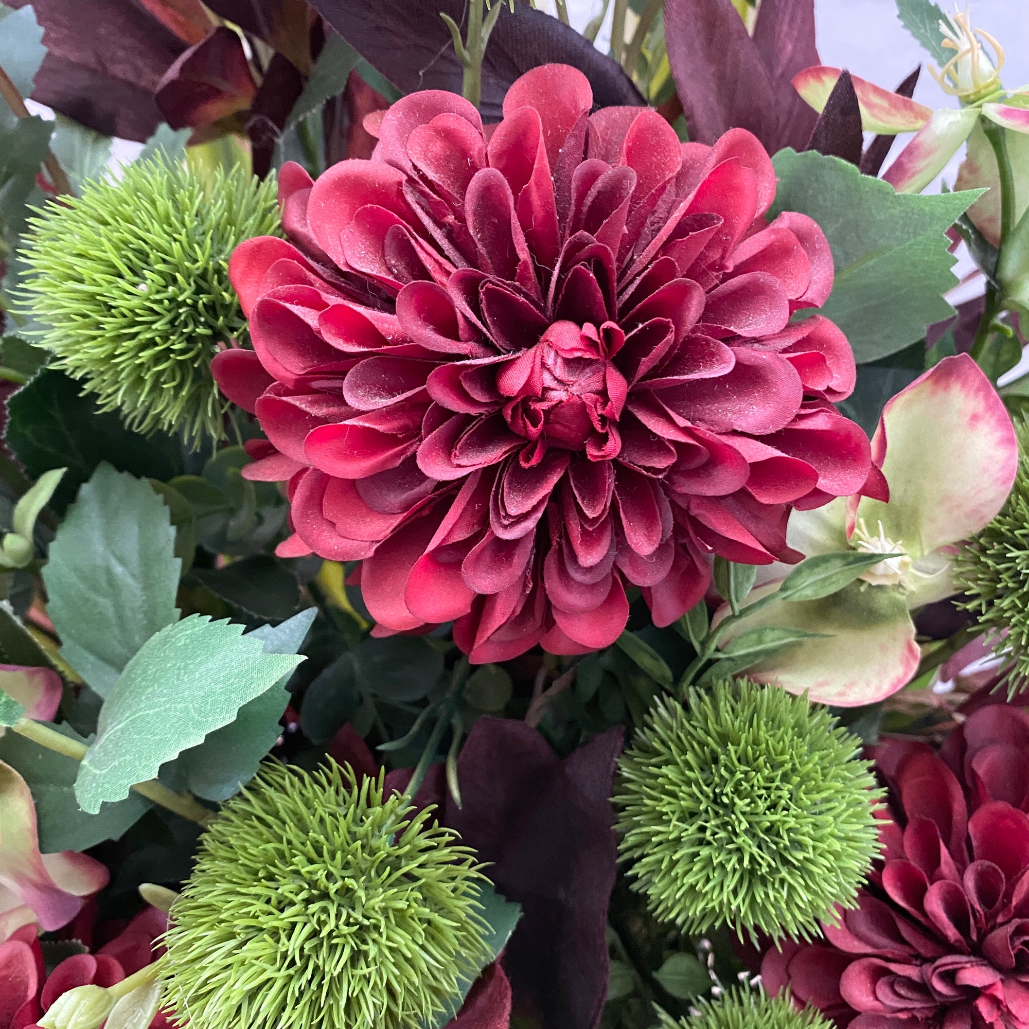 Artificial Floral Arrangement (Ex Rental) Reds and Greens Ceramic #3