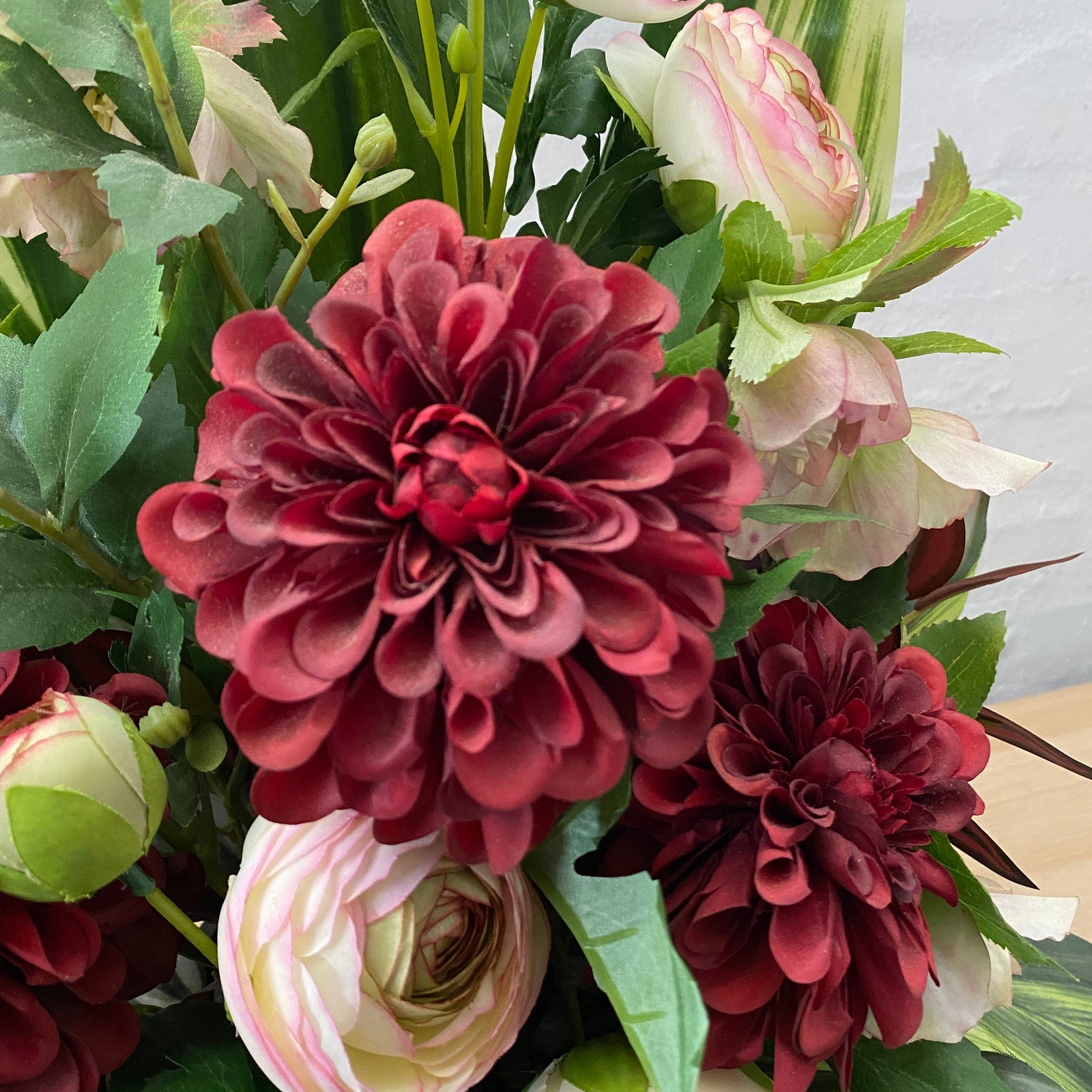 Artificial Floral Arrangement (Ex Rental) Reds and Pinks Ceramic #2