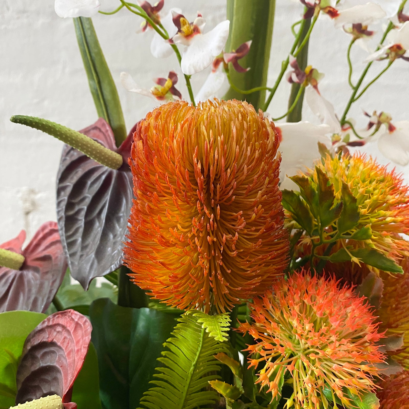 Artificial Floral Arrangement (Ex Rental) Oranges and Reds Ceramic