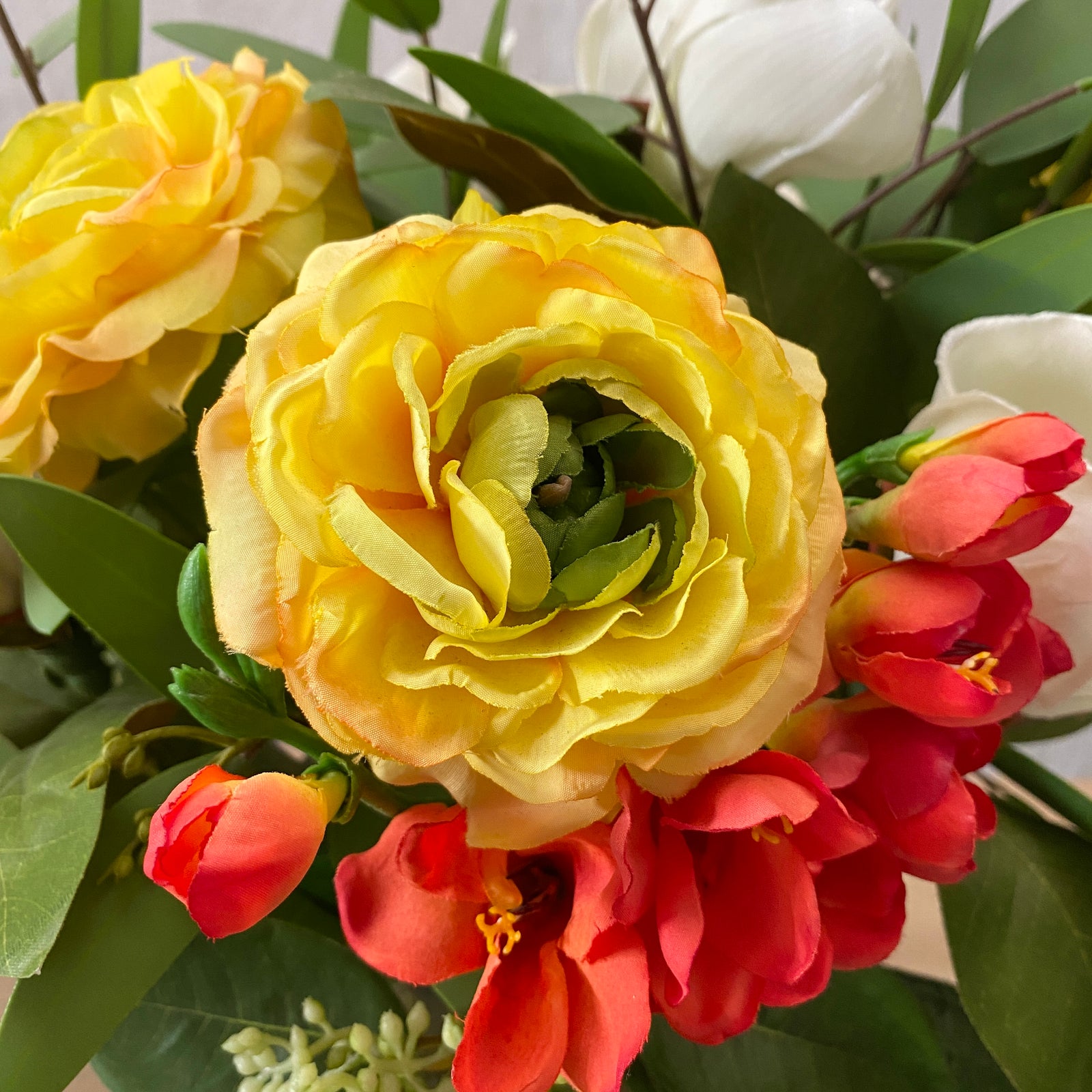 Artificial Floral Arrangement (Ex Rental) - Reds and Yellows #1