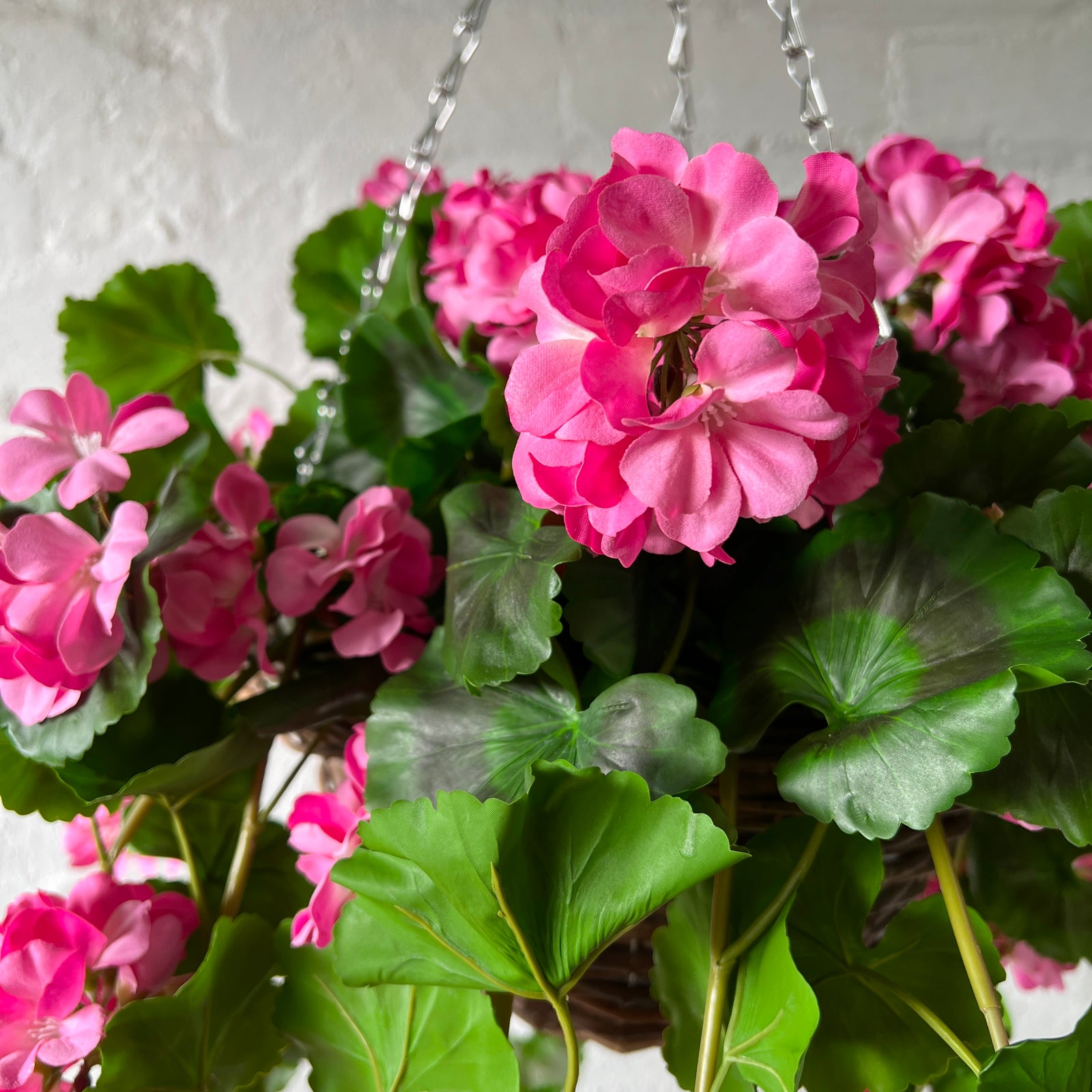 Artificial Hanging Pink Geranium Bush | Outdoor