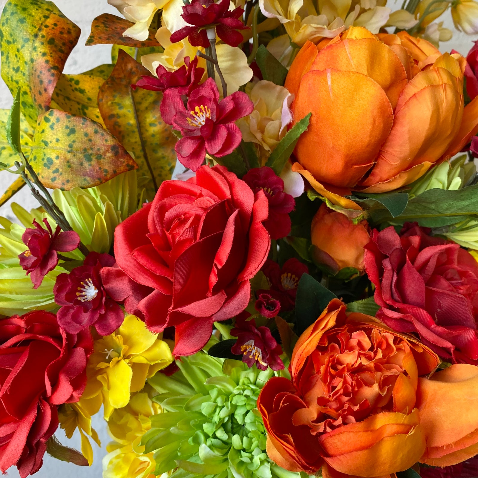 Artificial Floral Arrangement (Ex Rental) - Reds and Yellows Bunch