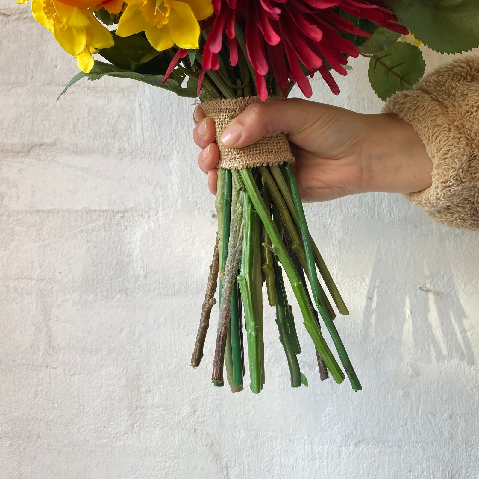 Artificial Floral Arrangement (Ex Rental) - Reds and Yellows Bunch