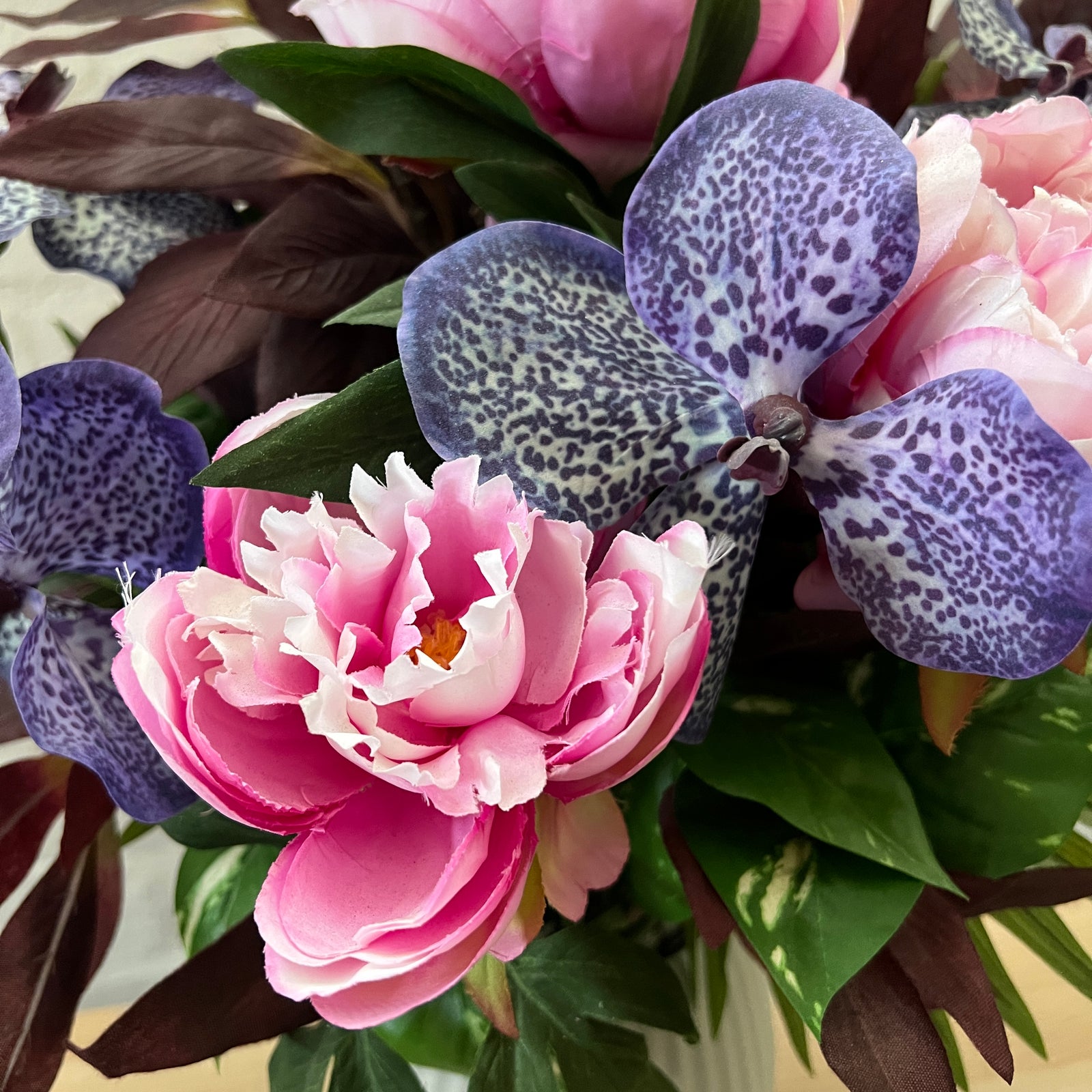 Artificial Floral Arrangement (Ex Rental) Pinks and Purples Ceramic