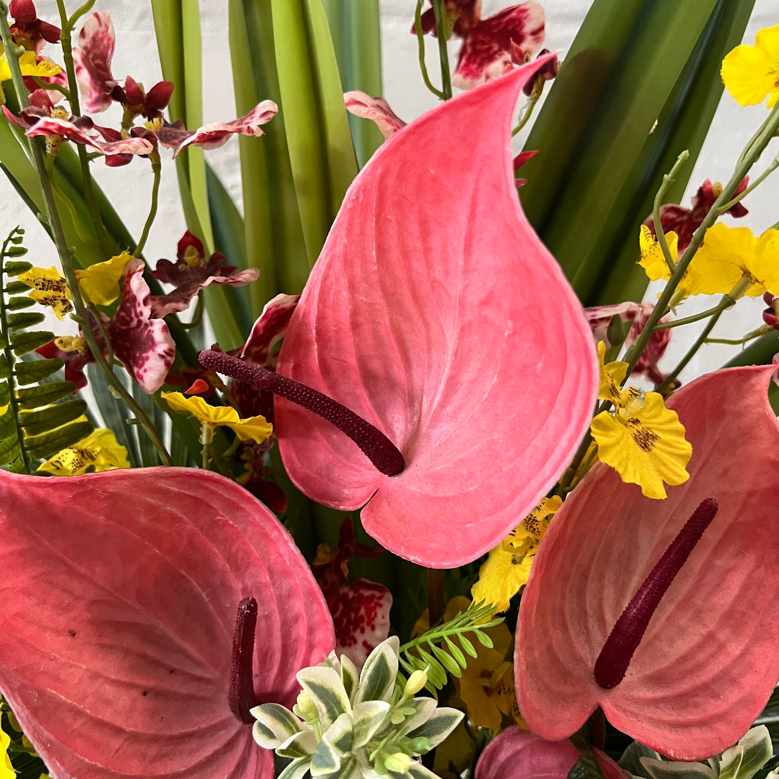 Artificial Floral Arrangement (Ex Rental) Reds and Yellows Ceramic #1