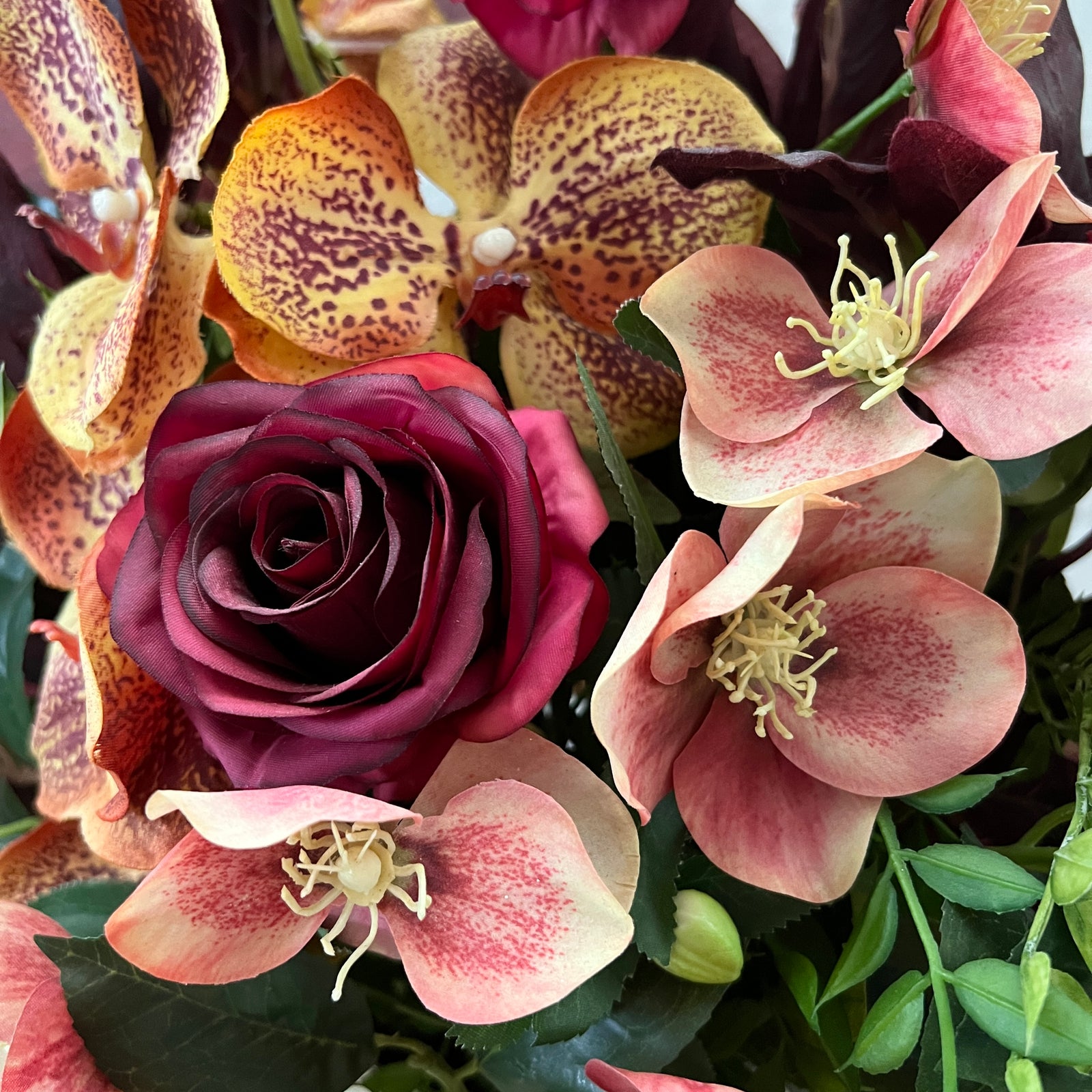 Artificial Floral Arrangement (Ex Rental) Reds and Oranges Ceramic