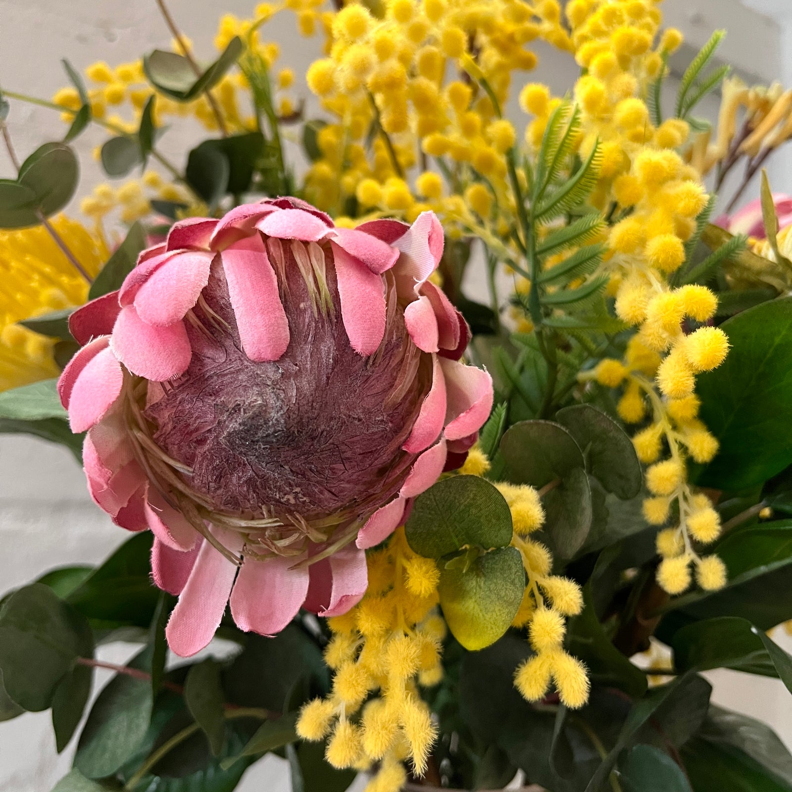 Artificial Floral Arrangement (Ex Rental) Yellow and Pinks #2