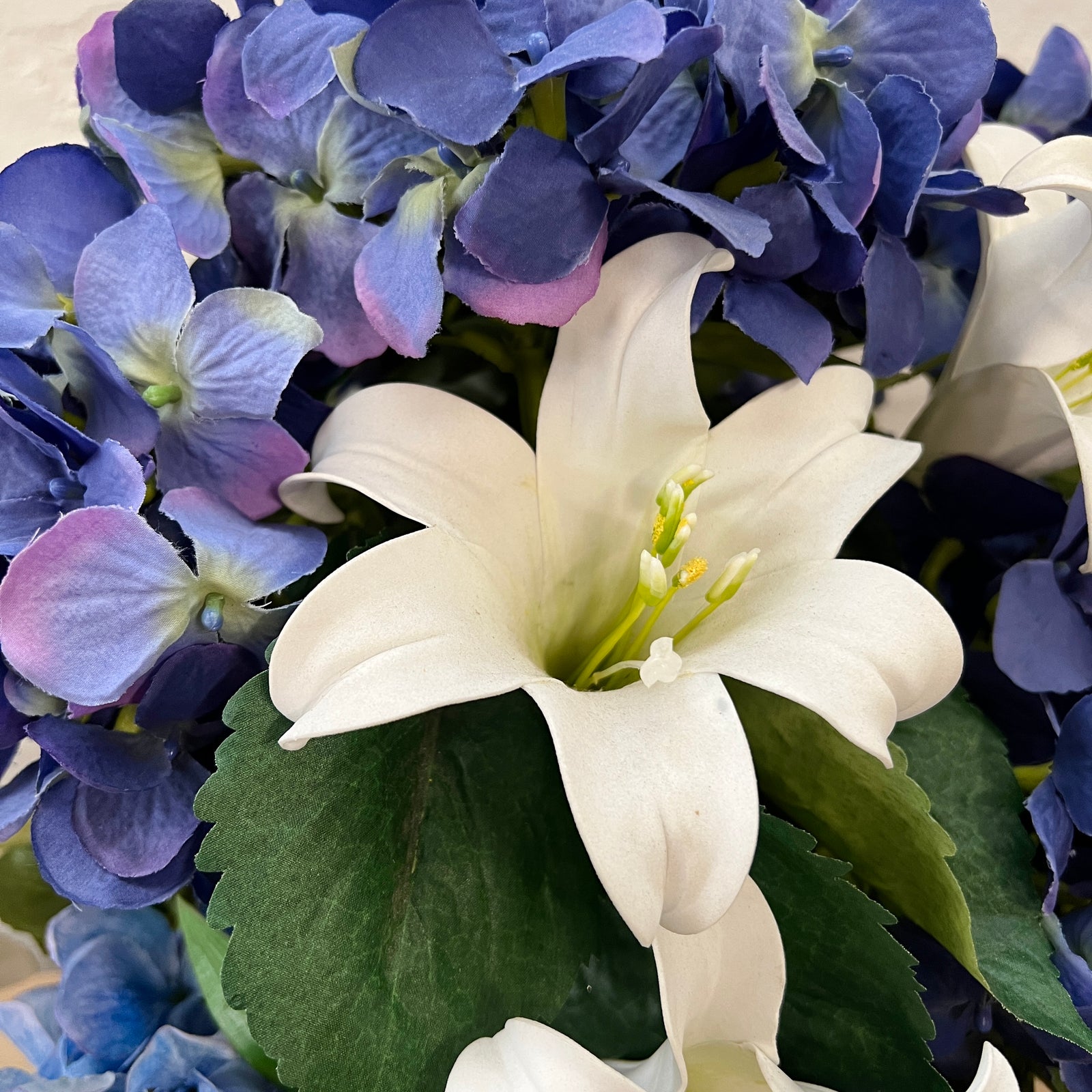 Artificial Floral Arrangement (Ex Rental) Blues and Whites Ceramic #2