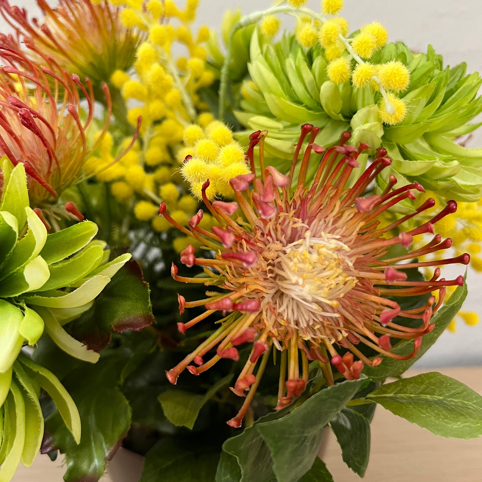 Artificial Floral Arrangement (Ex Rental) Greens and Oranges Ceramic