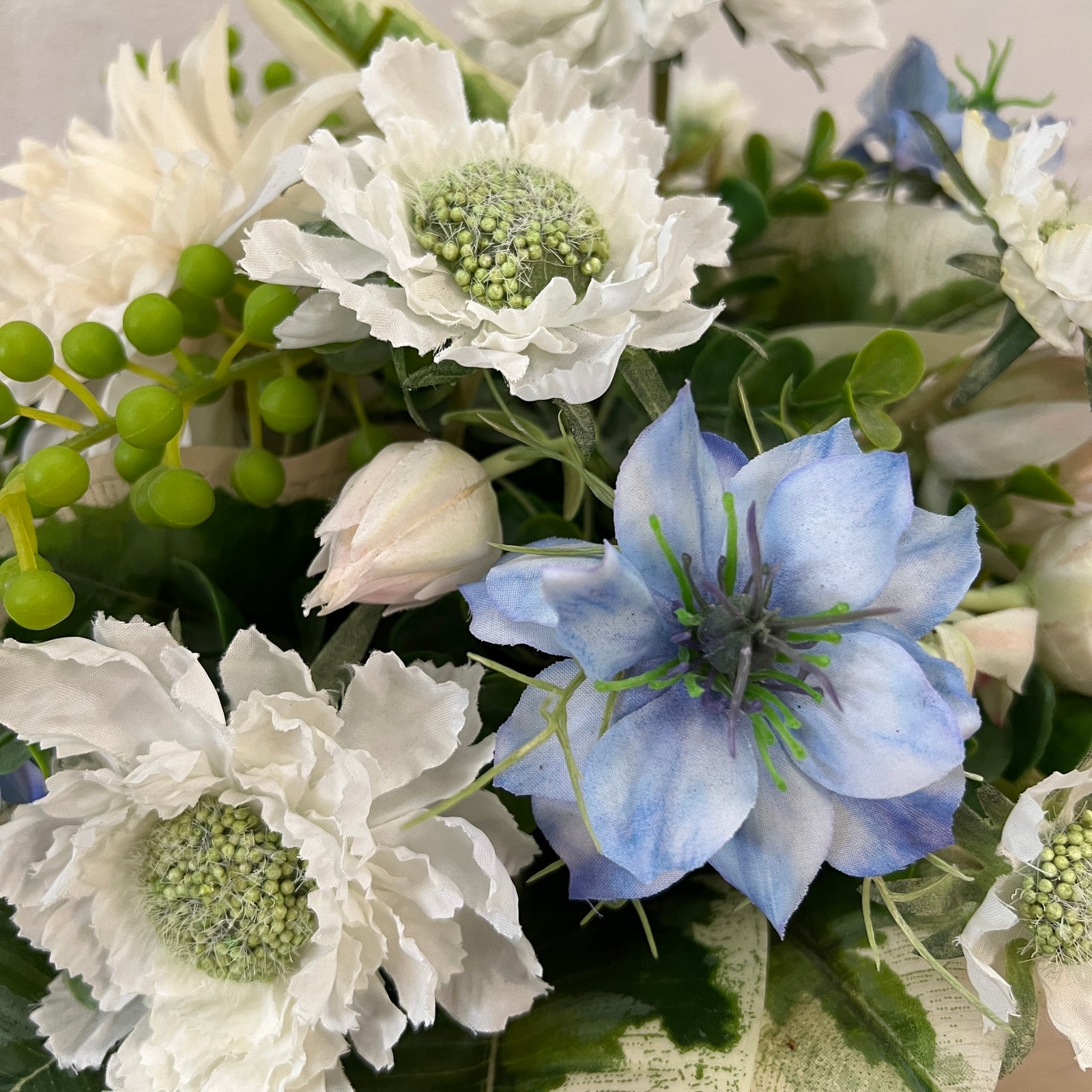 Artificial Floral Arrangement (Ex Rental) Blues and Whites Ceramic #3