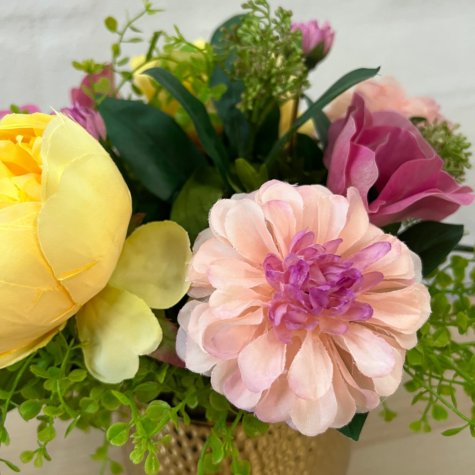 Artificial Floral Arrangement (Ex Rental) Pinks and Yellows Ceramic