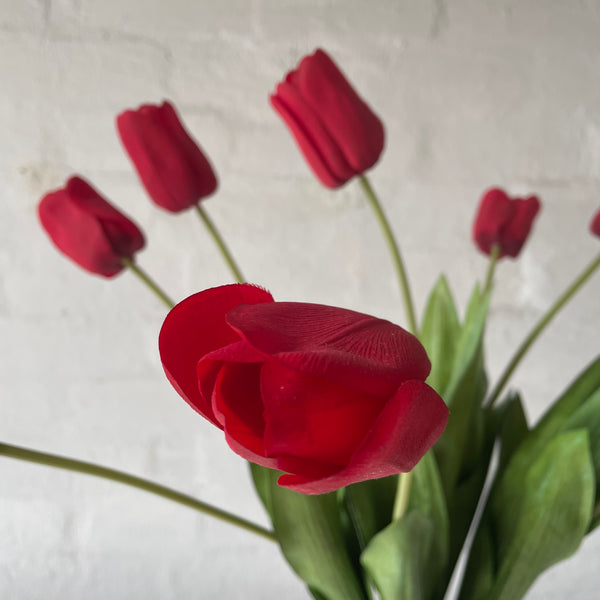 Artificial Red Tulips | 7 Stems