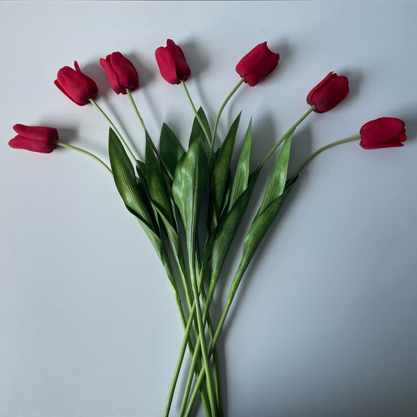 Artificial Red Tulips | 7 Stems