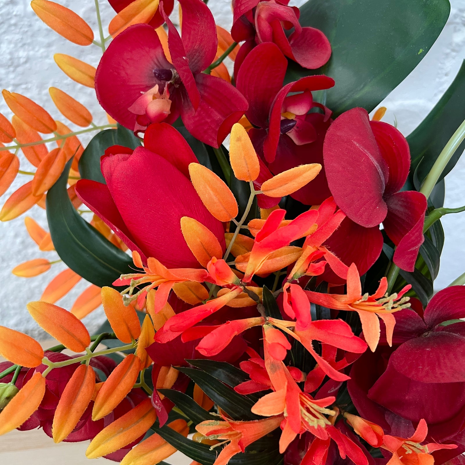 Artificial Floral Arrangement (Ex Rental) Reds and Oranges Ceramic