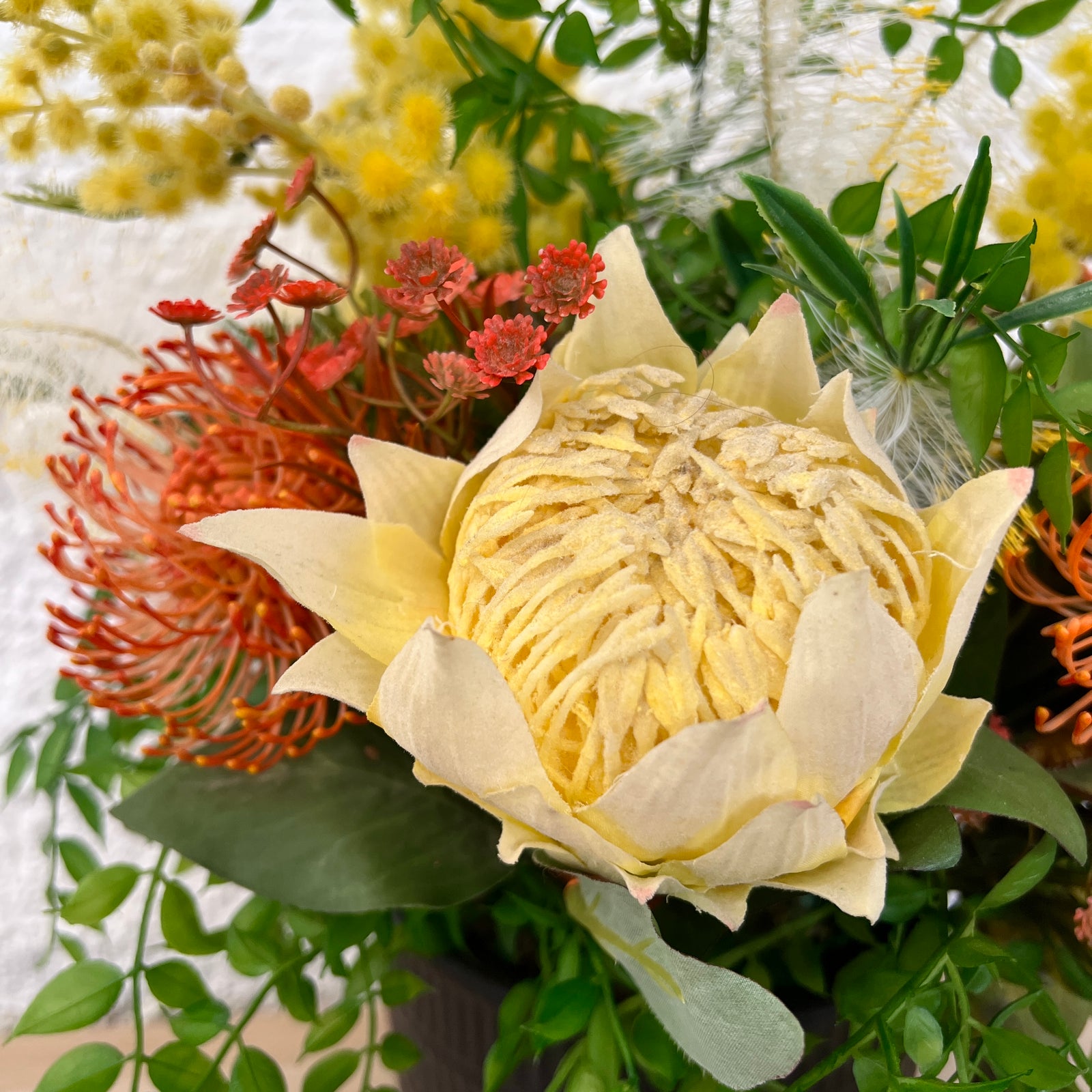Artificial Floral Arrangement (Ex Rental) Yellows and Oranges Ceramic