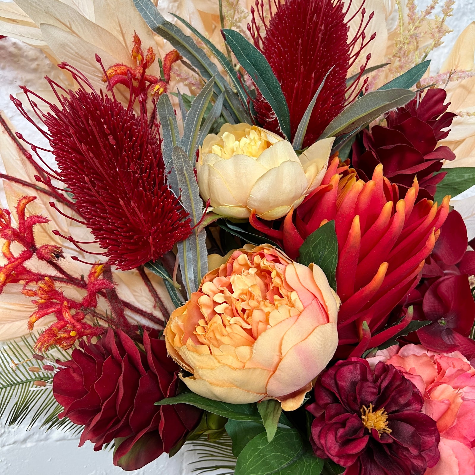 Artificial Floral Arrangement - Reds and Yellows Bunch #2