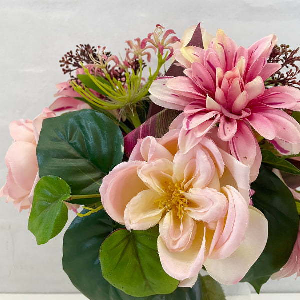 Artificial Floral Arrangement (Ex Rental) - Pink and Purples #2