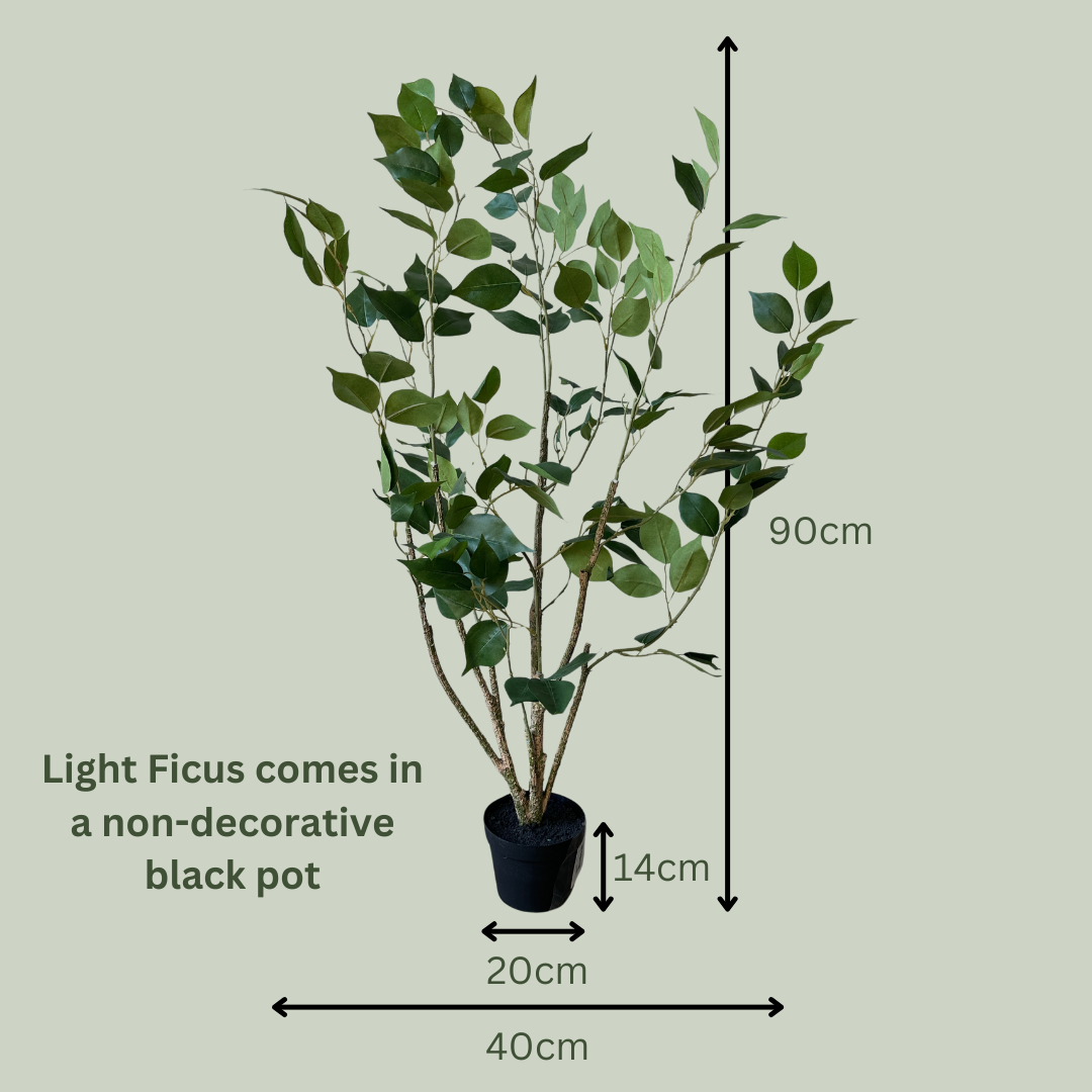 Artificial Light Ficus Tree | 90cm
