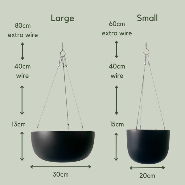 Lightweight Hanging Pot | Black | Large - The Plants Project