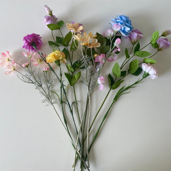 Artificial Pastel Floral Bunch | 9 Stems