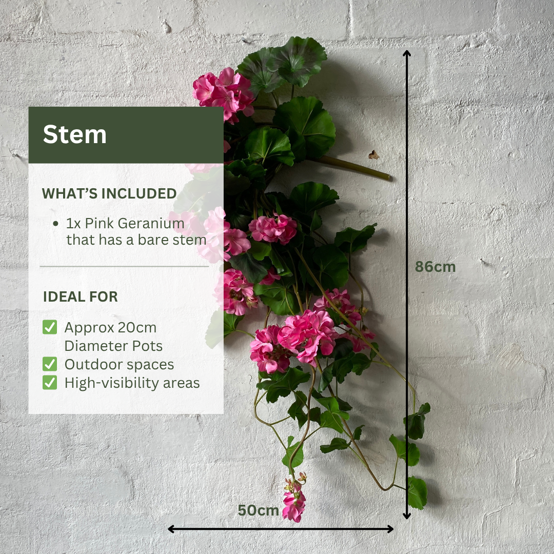 Artificial Hanging Pink Geranium Bush | Outdoor