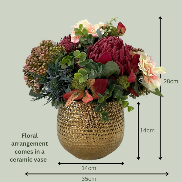 Artificial Floral Arrangement (Ex Rental) | Ceramic Vase - Pink and Purples #3