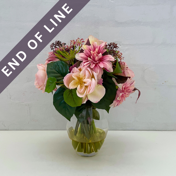 Artificial Floral Arrangement (Ex Rental) - Pink and Purples #2