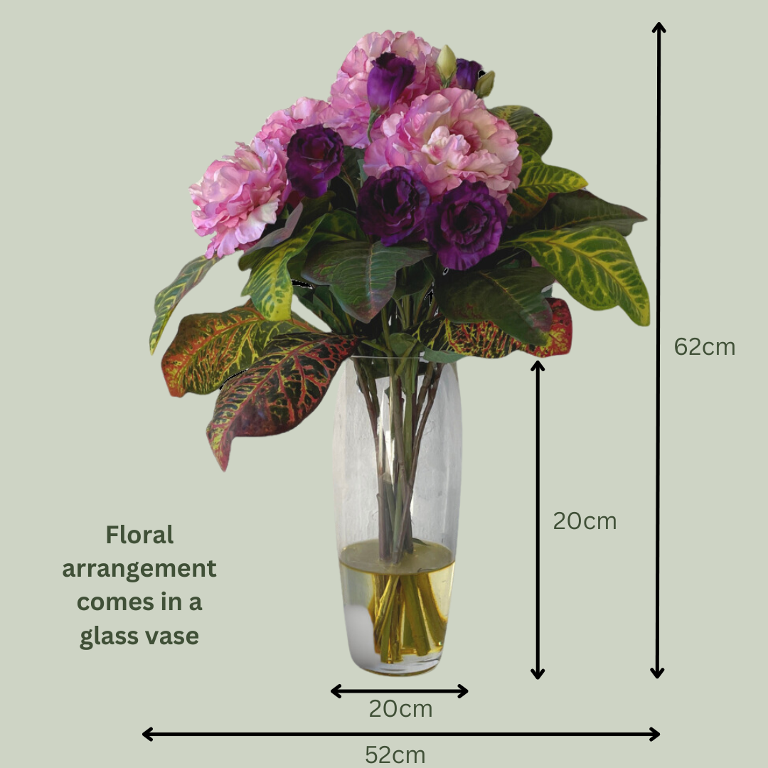 Artificial Floral Arrangement (Ex Rental) - Pink and Purples