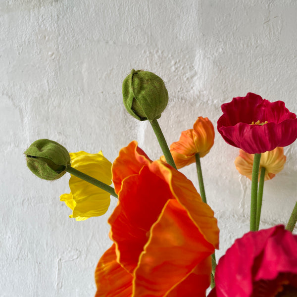 Artificial Poppy Vase | Orange