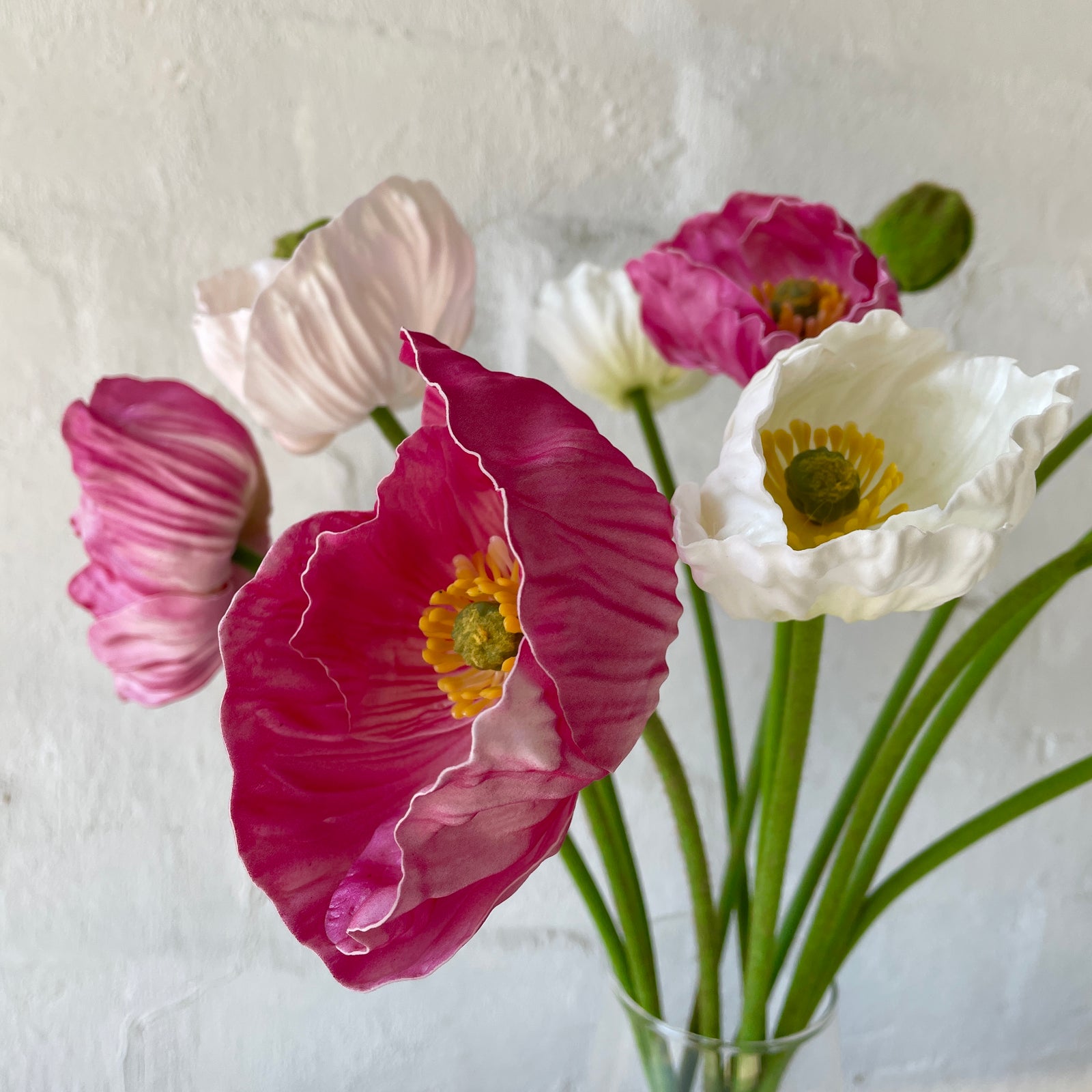 Artificial Poppy Vase | Pink