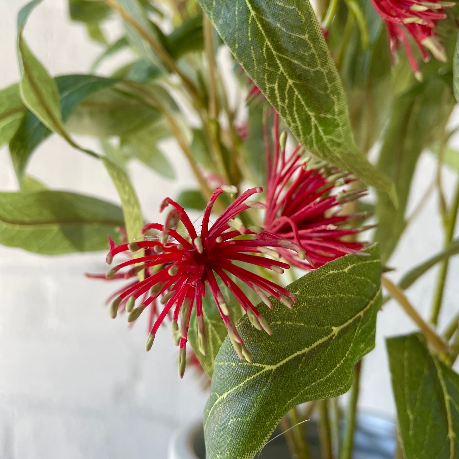 Artificial Red Bottlebrush Stems | 3 Stems