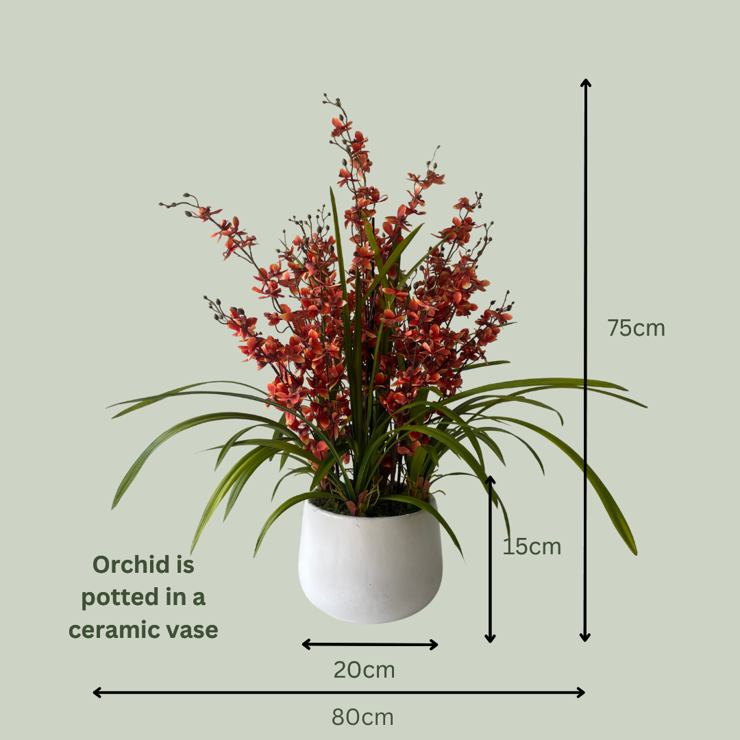 Artificial Dancing Orchid | Dark Orange