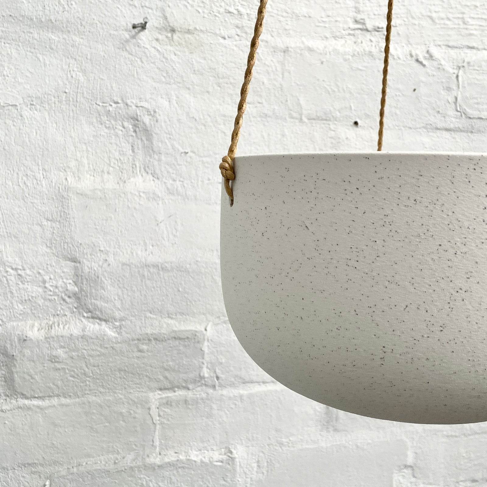 large white ceramic hanging planter White Sadie Hanging Ceramic