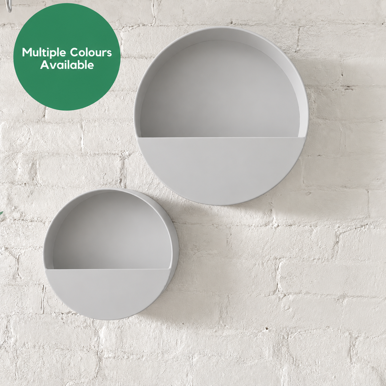 Full Moon Wall Planters | White Metal