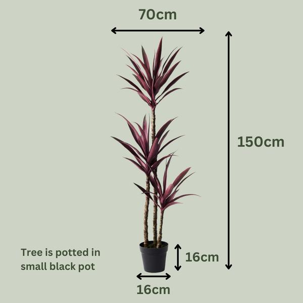 Artificial Yucca Tree | Burgundy