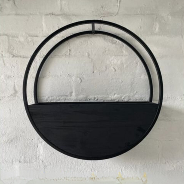 Half Moon Wall Planter | Black Metal