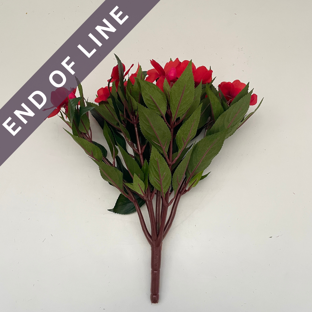 Artificial Red Impatiens Plants