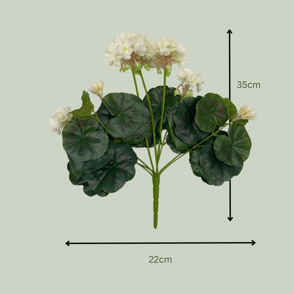 Artificial White Geraniums